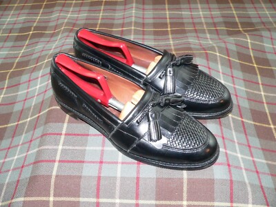 Allen Edmonds Black Woven Tassel Kiltie Loafers Allen Edmonds Cody Loafers Mens 10D Black Leather Kiltie  main image 3