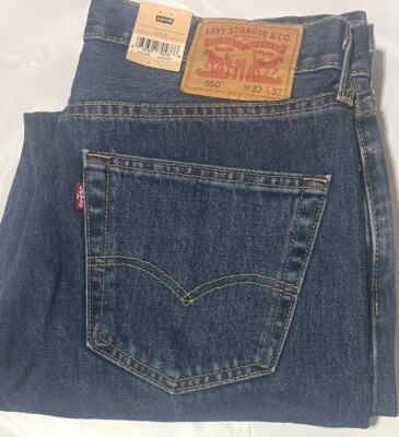 NWT MEN'S LEVI S 550 4886 RELAXED SET AT WAIST MEDIUM BLUE JEANS PANT DENIM