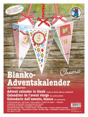 Adventskalender Bastelset aus Fotokarton ''Chiara'' URSUS, Blanko #2160.4571 
