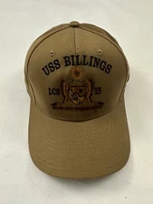USS BILLINGS LCS 15 Logo The Corps Beige Baseball Cap Hat One Size