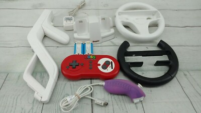 Nintendo Wii Accessories Charger Wheels Num-chuk lot