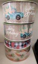 Lot of 4 Member's Mark Premium Wired Ribbon 1.5   2.5  Wide x 50 Yards