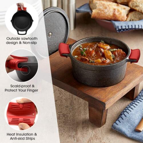 Confezione 4 Porta Padella Silicone Manico Caldo Cucina Resistente al Calore Manicotto Pentola - Foto 6 di 7