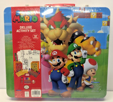Super Mario Deluxe Activity Set Coloring Book 500 Pieces -Markers/Sheets/Stamps
