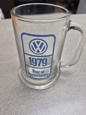 Vintage 1979 Year Of Opportunity Volkswagen Glass Beer Mug