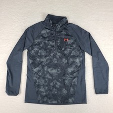 Under Armour Sweater Mens Small Dark Gray Quarter Zip Performance Tech Golf