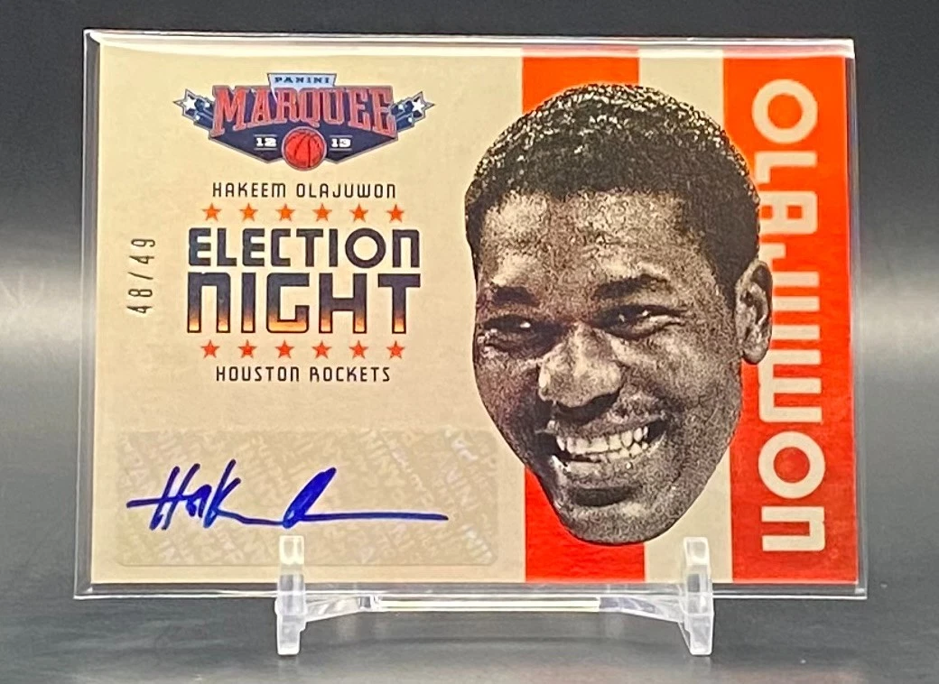 Panini Hakeem Olajuwon Basketball Autographed Sports Trading Cards