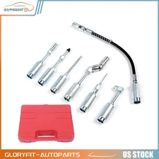 New 7pc Grease Gun Adapter Set Lubing Hose Fitting Zerk Tip Assortment Kit