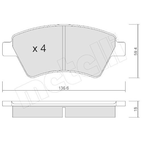Plaquettes de frein de rechange Metelli 22-0544-0 pour entretien du système Renault