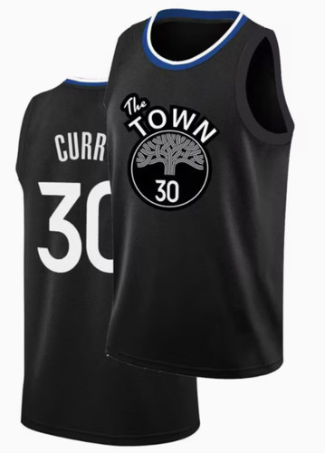 Steph Curry Golden State Warriors Jersey "The Town" - Black - Ships Free