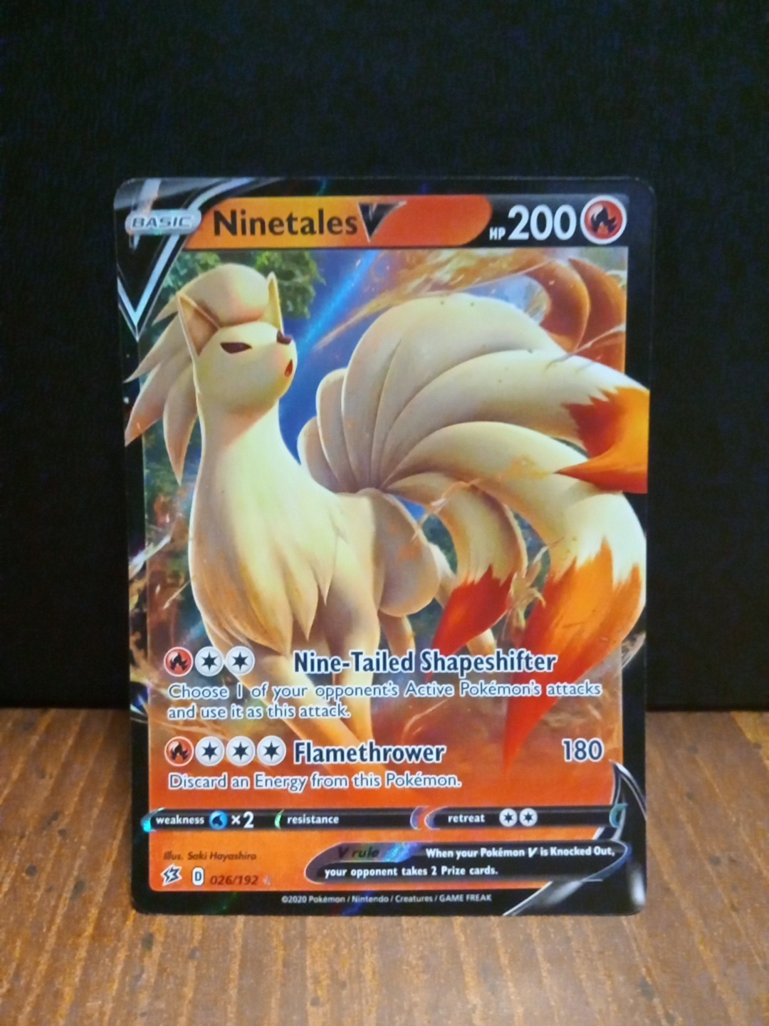 Ninetales V 026/192SWSH02: Rebel Clash Holo Card NM Condition
