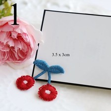 20x Mini Mignon Tissé Cerise Floraison Décoration Applique Craft Cheveux Clips À