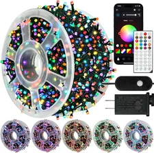 164 FT 500 LED Christmas Lights Outdoor, RGB Color Changing Lights with Remote &