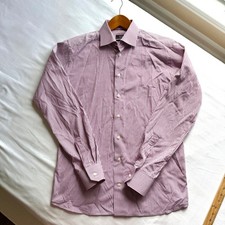Eton Ganghester 1928 Slim Fit Dress Shirt Purple White Micro Check 15.75 40