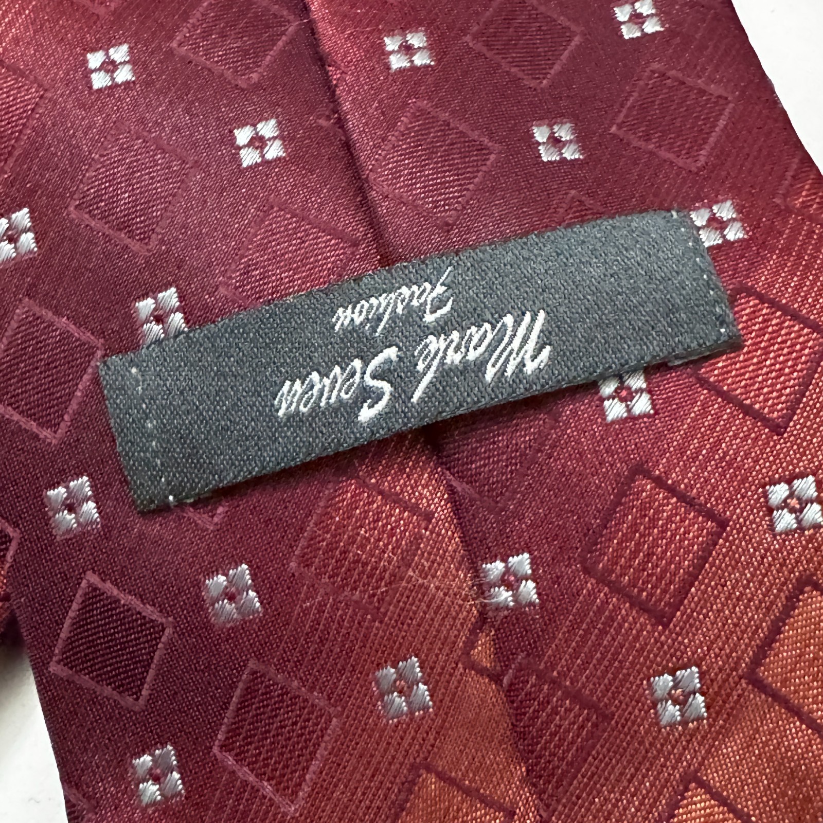 Mark Seven Fashion Burgundy Geometric Patterned Polyester Tie image 6
