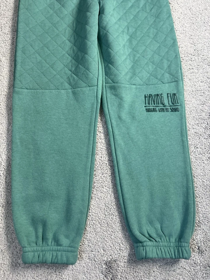 Pantalones de chándal H&M para niños verdes cómodos pantalones de chándal salón talla 6X cordón Foto 3 de 4