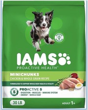 Iams Proactive Health Minichunks Real Chicken Grains Dry Dog Food, 30lb 2 PACKS