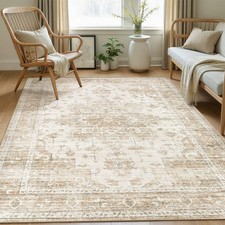 Washable Area Rugs 5x7, Soft Large 5x7 Rugs for Beige 5' x 7' Rectangular 