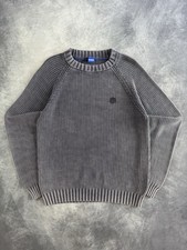 Image of Hugo boss sondye smiley logo relaxed fit rib knitted navy crewneck jumper - New
