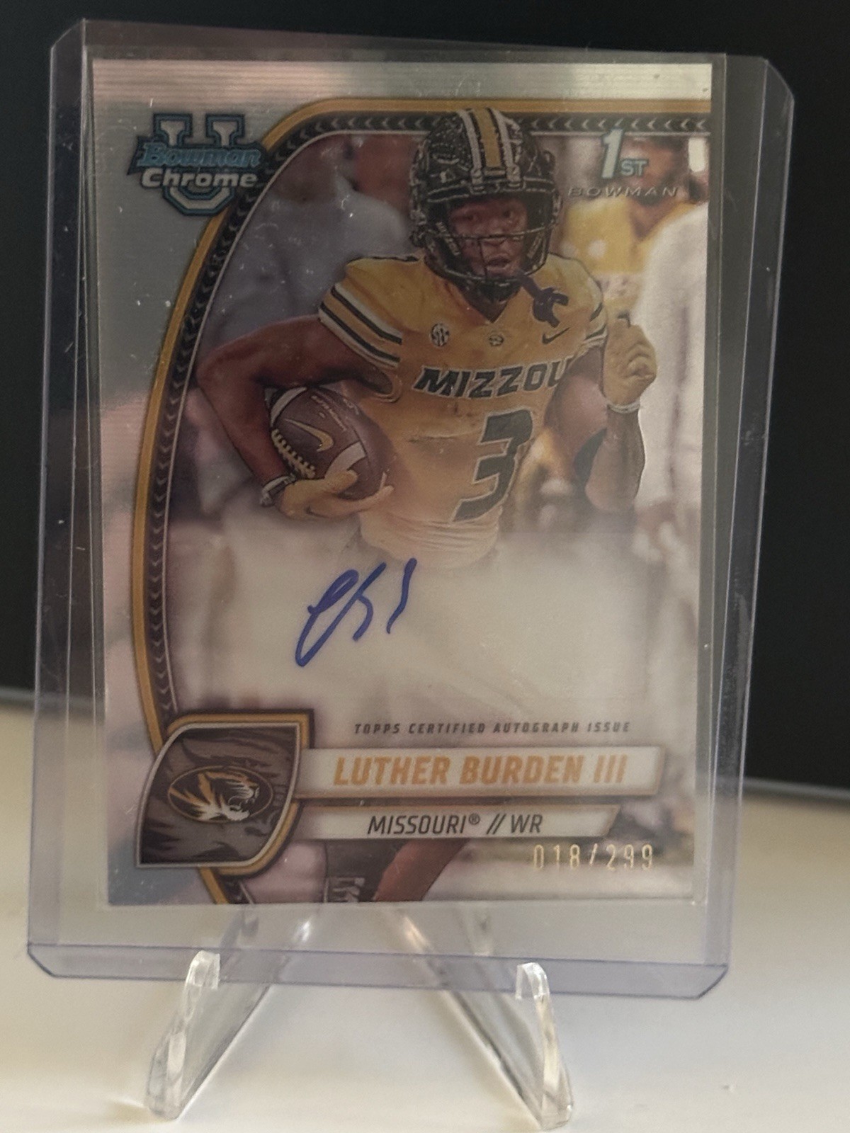2024 Bowman Chrome University Luther Burden III Prospect Auto Refractor 18/299