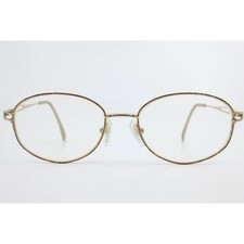 Seiko T061 Gold Oval Eyeglasses Frames 51-17-135 Japan Metal Designer Glasses