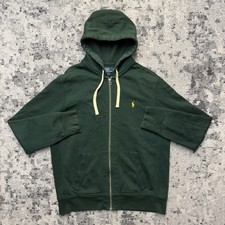 Vintage Polo Ralph Lauren Hoodie Sweatshirt Mens Large Full Zip Waffle Hood