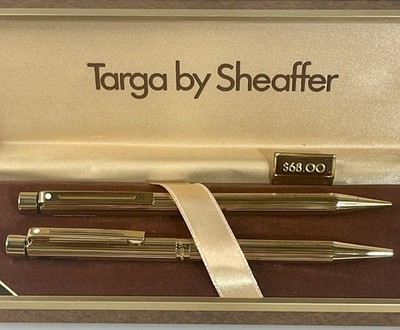Sheaffer Targa 1005-9 23K Gold Electro-Plate Pen & Pencil Set NIB