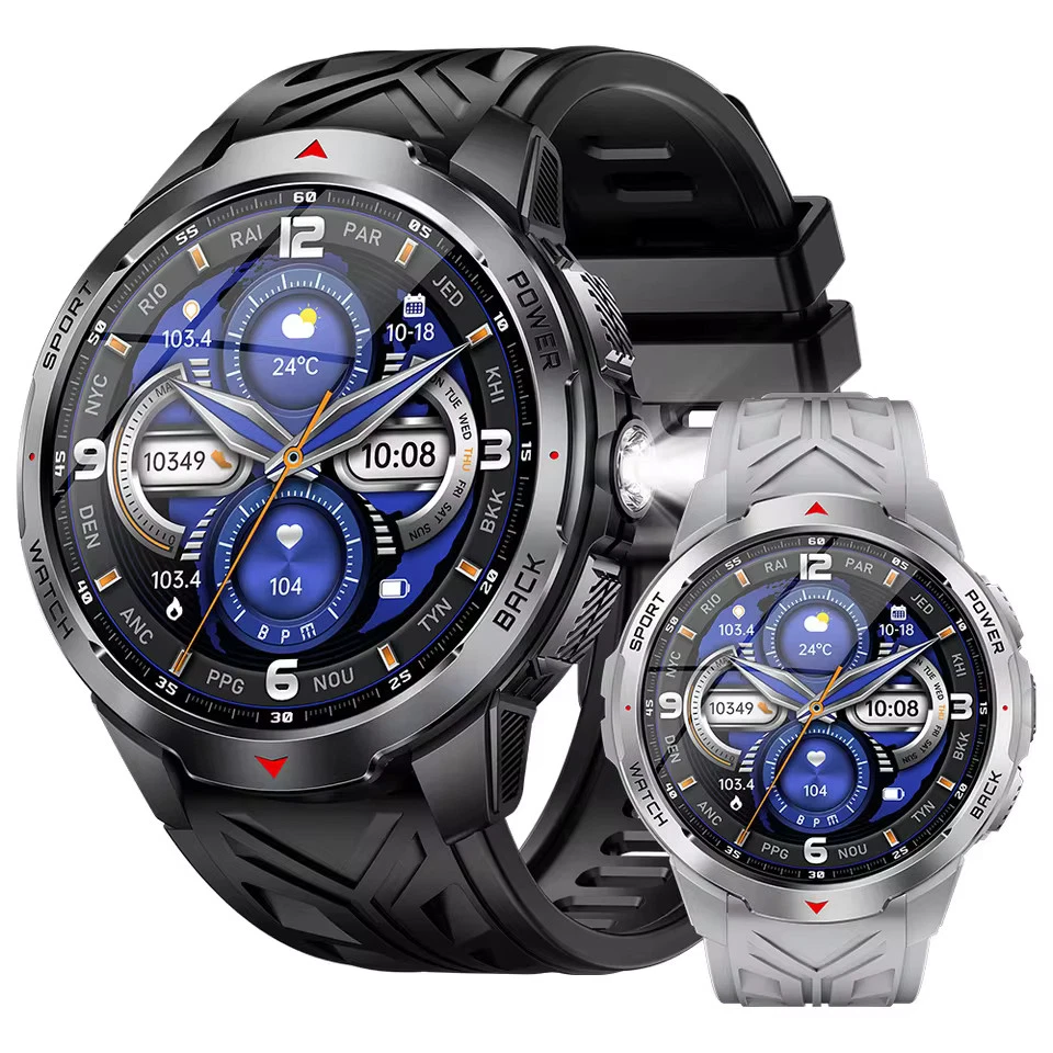 NEW 1.7" Smart Watch 1100mAh SPORT & OUTDOOR ЗATM Flashlight Compass&ECG Monitor