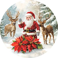 Santa Claus and Reindeer Foil Stencil for Wall Art, 1pc, Aluminum Material, Idea
