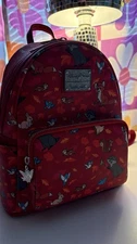 Disney Parks Red Loungefly Mini Backpack Forest Friends Woodland Critters