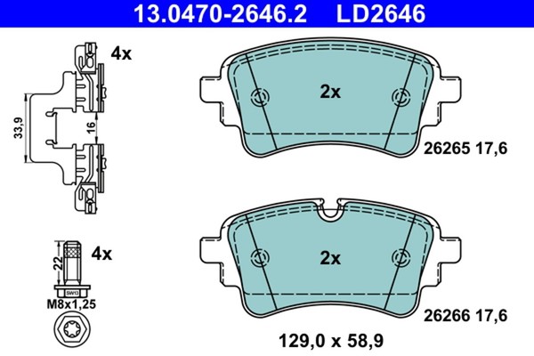 Bremsbelagsatz Scheibenbremse ATE Ceramic 13.0470-2646.2 FüR Audi A5 Sportback-image