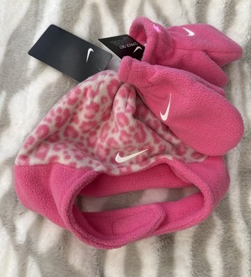 Nike Baby / Toddler 2-Piece Hat & Mitten Set (Pink Leopard ) 12-24 Months