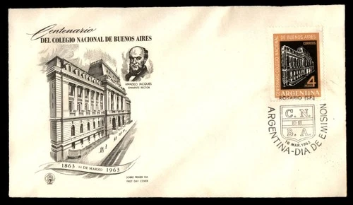 Mayfairstamps Argentina FDC 1963 Building National College of Buenos Aires First