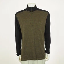 Smartwool Merino Wool Classic Thermal Base Layer Tee Shirt Mens XL Brown 1/4-Zip