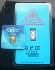 1 GRAM 1G SILVER 24K FINE GOLD 9995 BAR BULLION INGOT COIN NADIR SPM CERTIFICATE