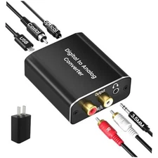 Digital to Analog Audio Converter,  192 kHz DAC Digital Coaxial and Optical 