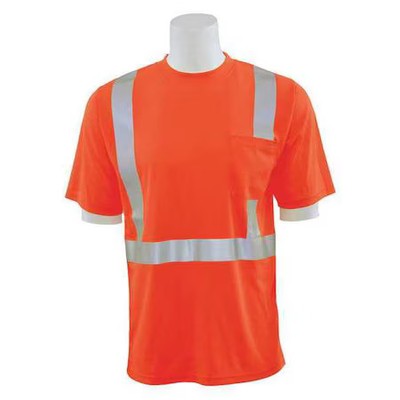 DELTAPLUS 63043 Hi-Vis Short-Sleeve Shirt, Class 2, 100% Polyester Birdseye