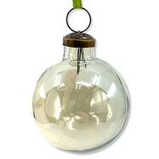 THE JOY TREE Smoky Gray Green Glass Ornament
