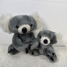 Koala Bear Plush Mama Mother & Joey Cub Lot 2 Hugging Stuffed Animals Australia