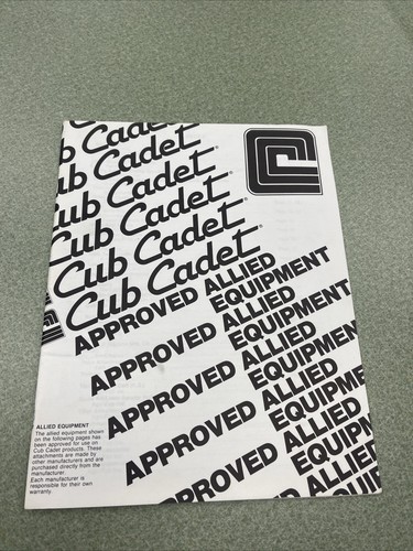 Cub Cadet / MTD Approved Allied Equipment Guide 772-3379-R-2 PRE-OWNED FREE SHIP - Picture 1 of 12