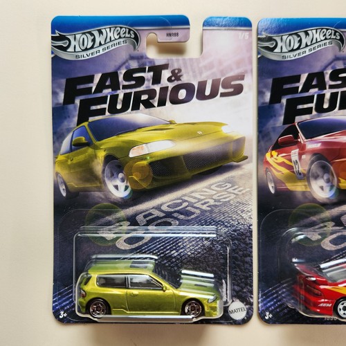 Hot Wheels Fast & Furious Racing Course Honda Civic EG & 96 Acura Integra GSR - Picture 4 of 12