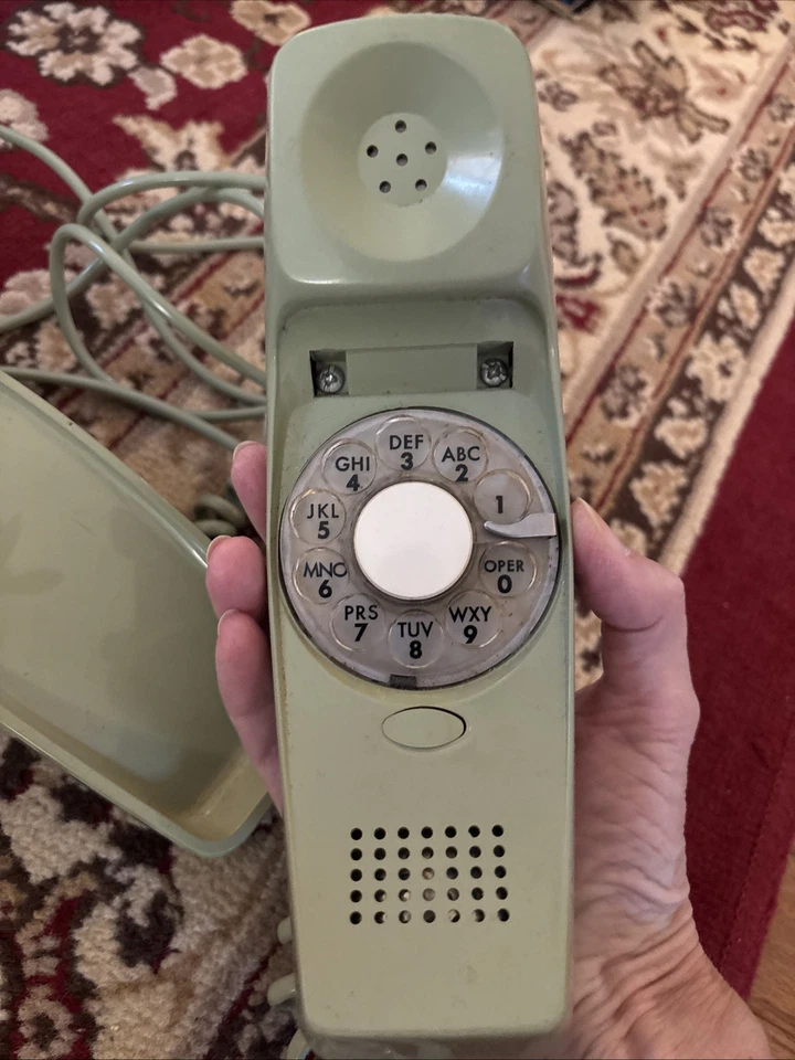 Teléfono Princesa Vintage AECO Aguacate Verde Trimline - Dial Giratorio/Fácil Montaje en Pared Foto 3 de 4