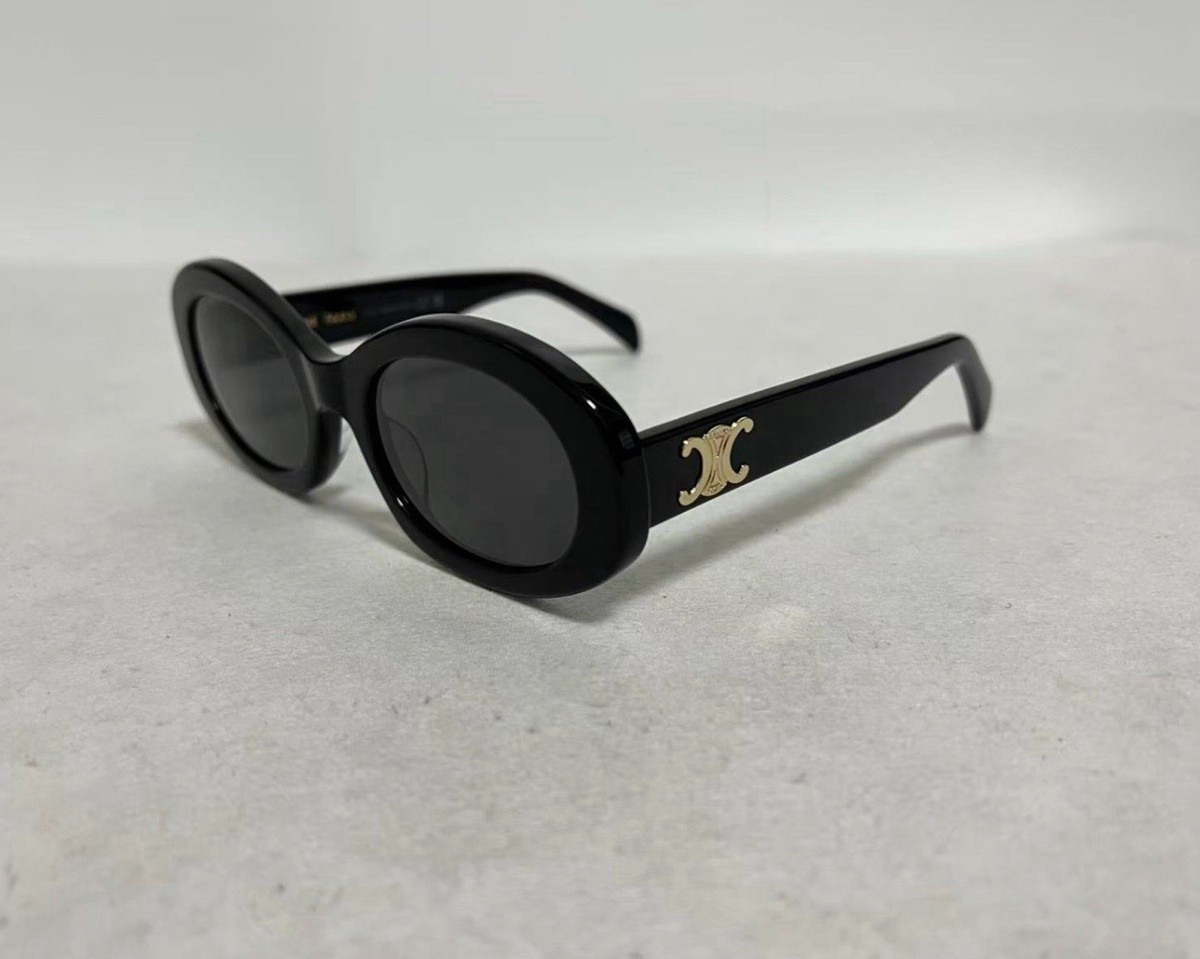 Celine CL4019U 01A Oval Sunglasses Black For Women | eBay