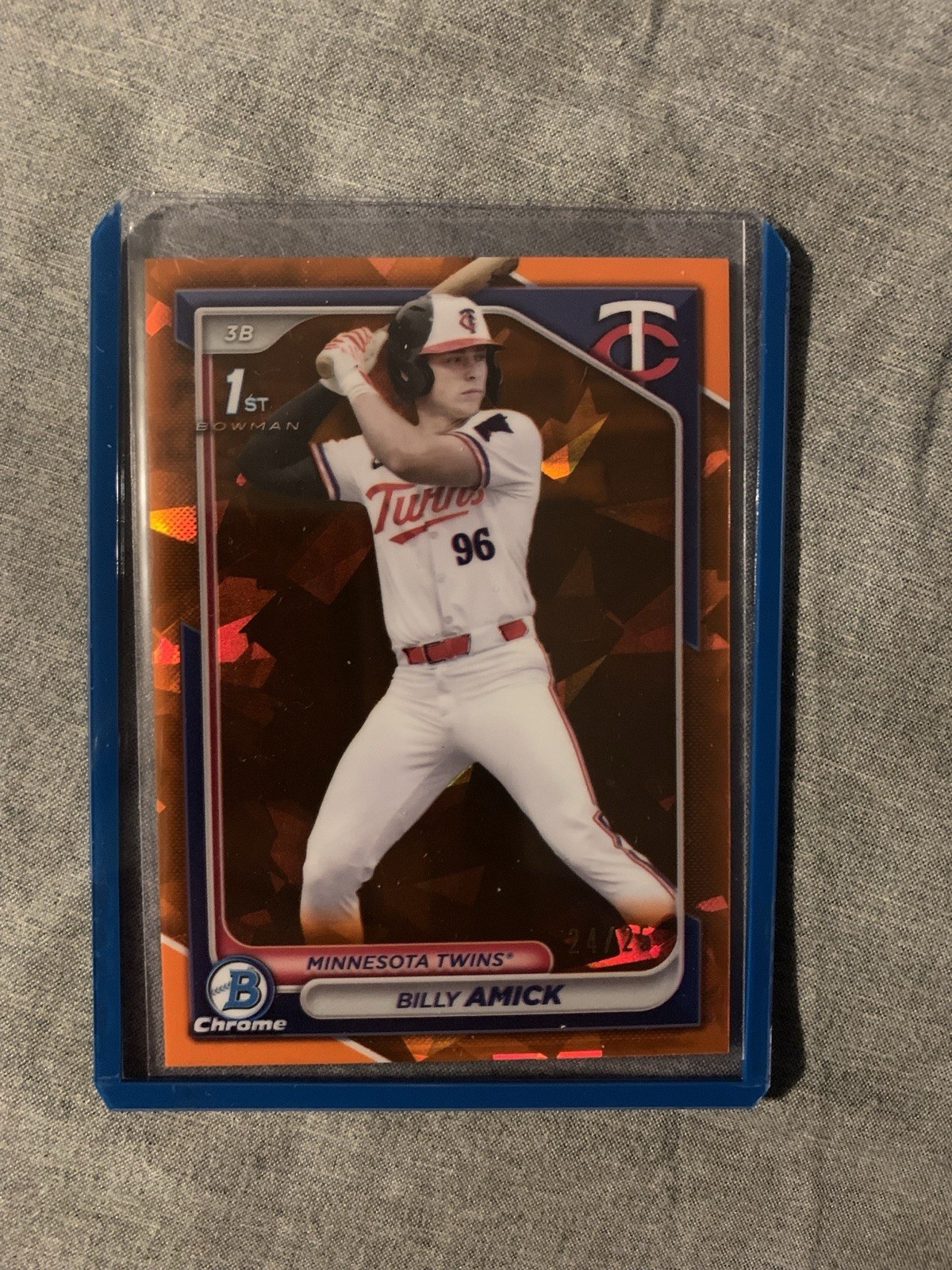 2024 Bowman Draft Sapphire #BDC-68 Billy Amick 1st Orange /25 Twins