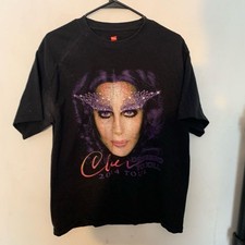 CHER 'DRESSED TO KILL' TOUR T SHIRT, 2014, WITH CYNDI LAUPER, PAT BENATAR, SZ L