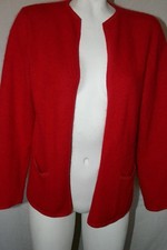 Adele Joyce Women's Sweater Cardigan Angora Red No Closure Pockets Size Large