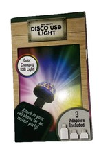 Mini Party Disco USB Light Includes 3 Different Adapters Color Changing NIB