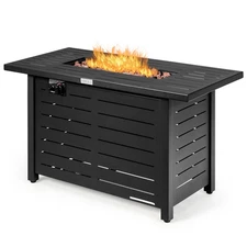 42" Rectangular Propane Gas Fire Pit 60,000 Btu Heater Outdoor Table W/ Cover