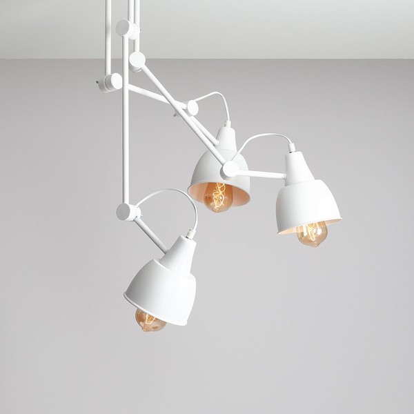 Weiß Loft Retro Industrial Skandinavisch Deckenlampe Deckenleuchte 3X60W/E27-image