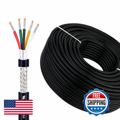 Linksq Ul2464 30Ft 20 Gauge 5 Conductor Al Shielded Wire Tinned Copper Core 20